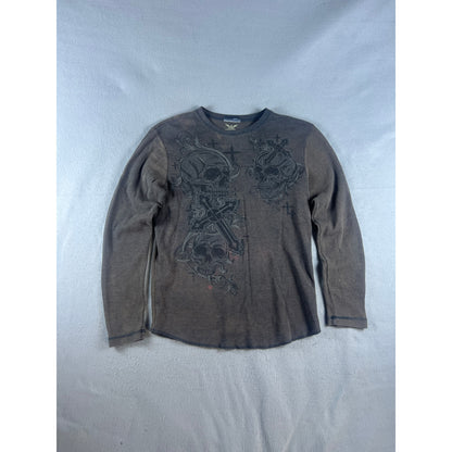 Faded Glory Skulls Cross Thermal Shirt - M