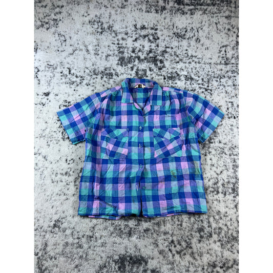 Vintage Madras Plaid Shirt - M