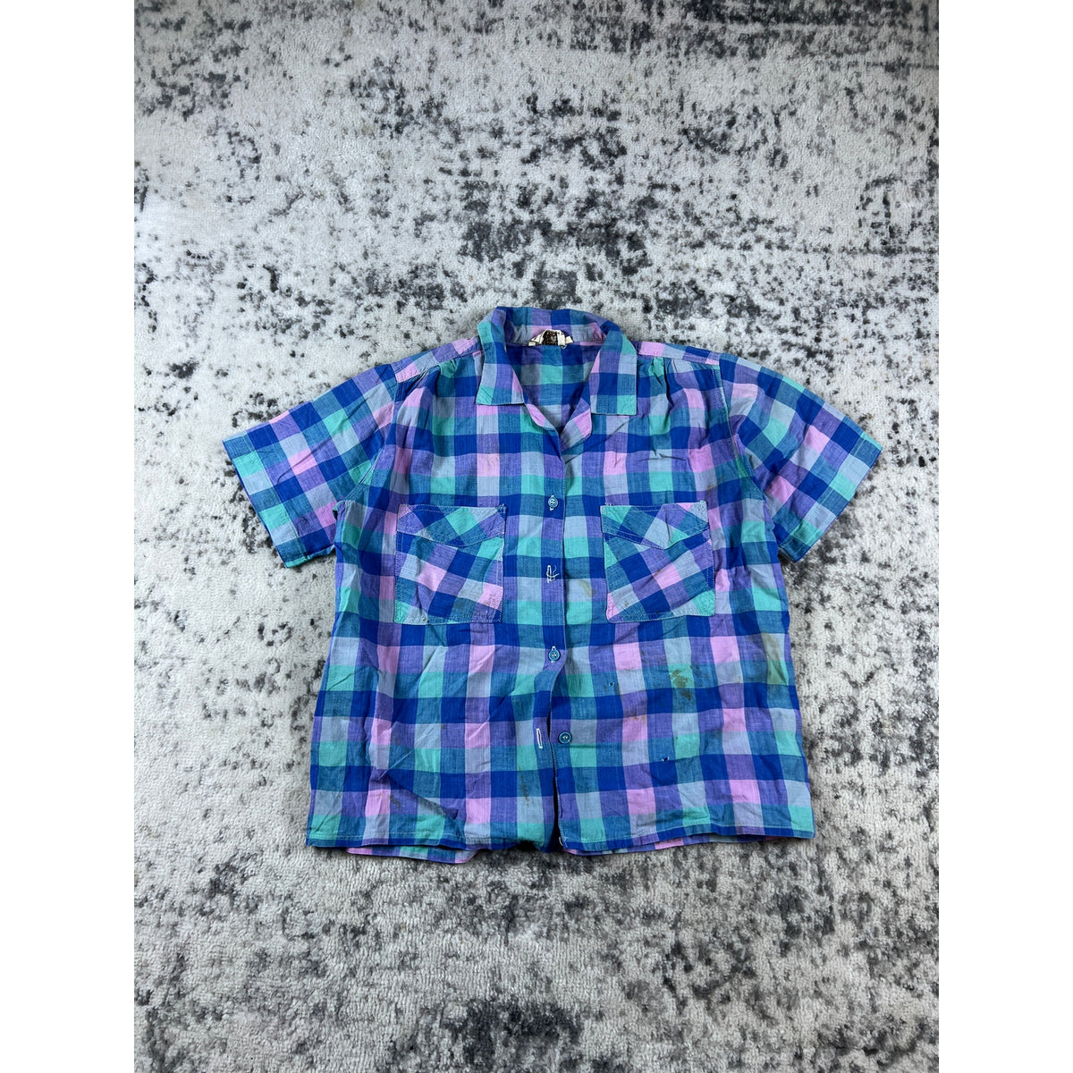 Vintage Madras Plaid Shirt - M