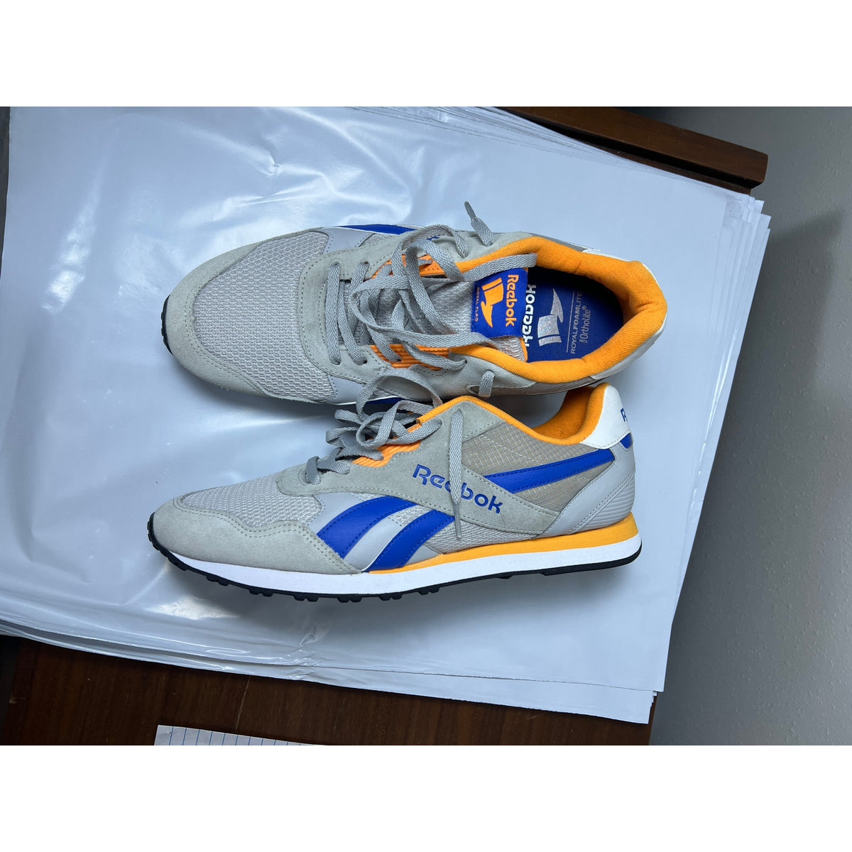 Reebok Royal Tempo Sneakers - 10.5 Light Solid Grey Blue Fire Spark Suede