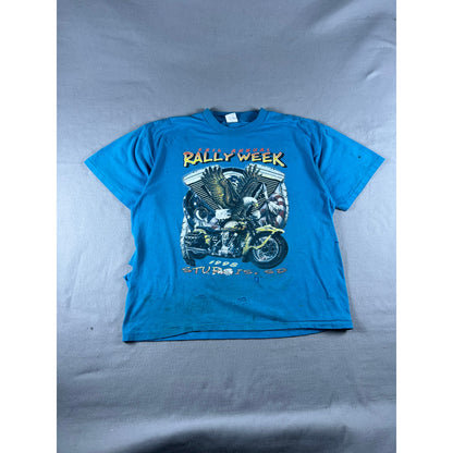 Vintage Blue Harley Davidson Biker Shirt - XL