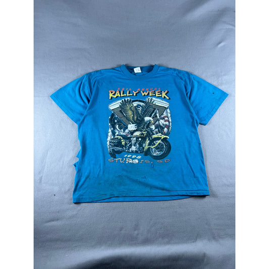Vintage Blue Harley Davidson Biker Shirt - XL