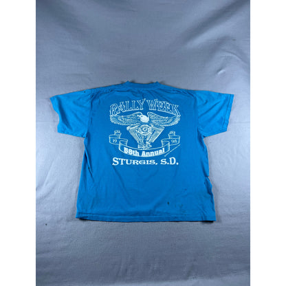 Vintage Blue Harley Davidson Biker Shirt - XL