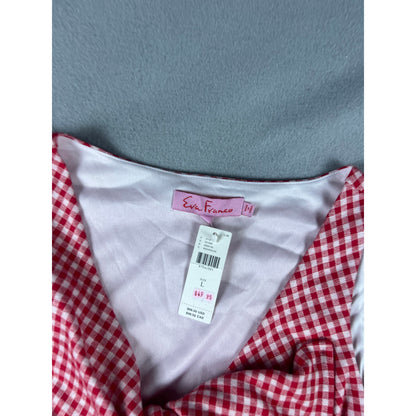 Eva Franco Gingham Crop Tank Top - L