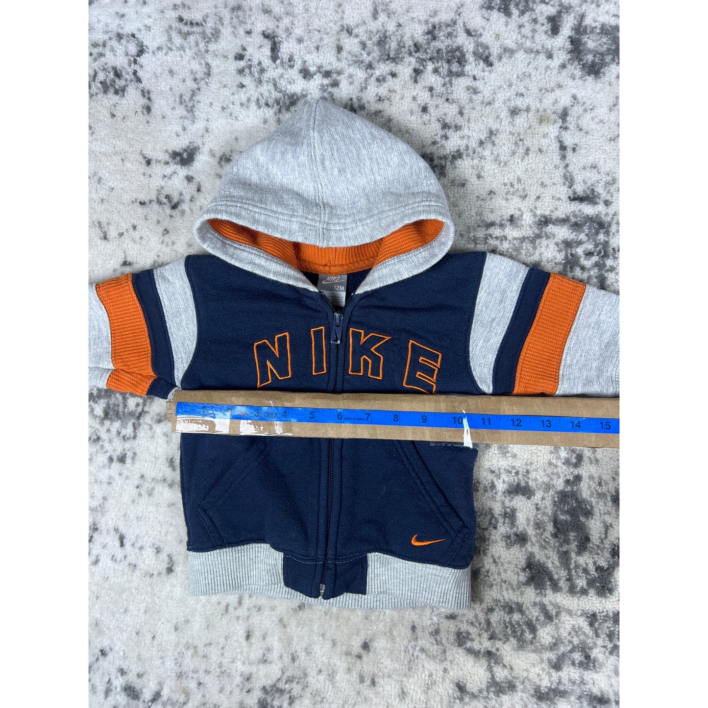 Vintage Blue Toddler Nike Spellout Hoodie - 12M