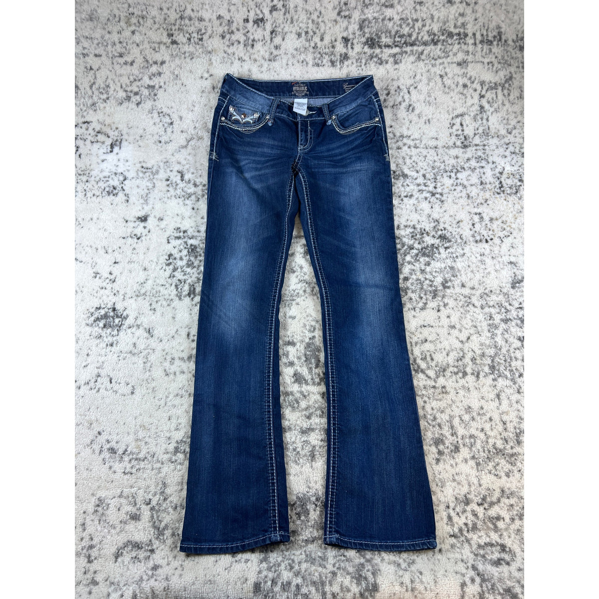 Y2k Hydraulic Bootcut Low Rise Jeans - 8