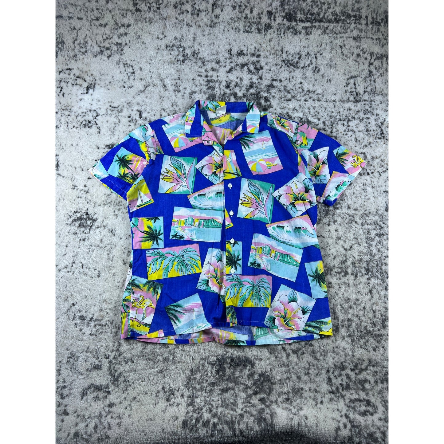 Vintage 80s Hawaiian Button Up Shirt - L