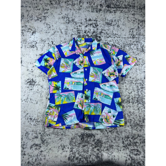 Vintage 80s Hawaiian Button Up Shirt - L