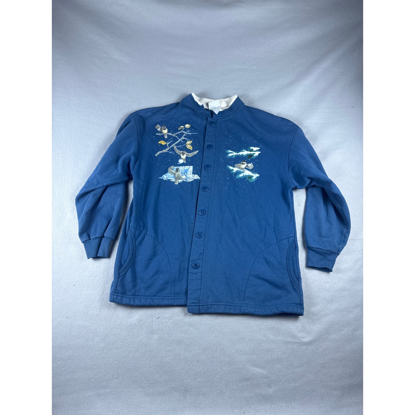 Vintage Whim Z Winter Birds Cardigan Womens - L