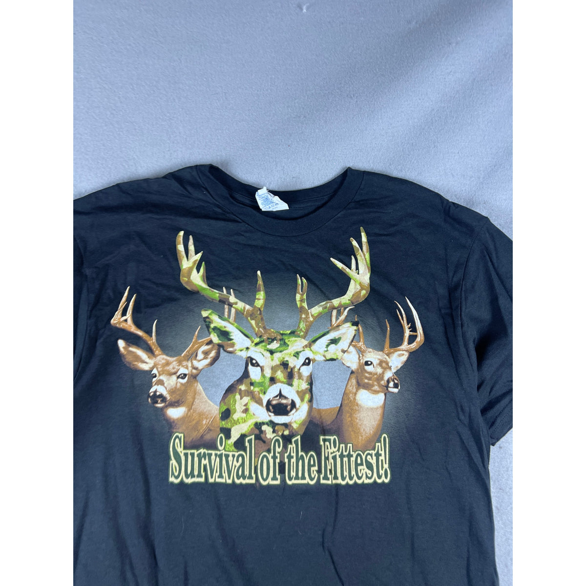 Deer Buck Survival of the Fitted T-Shirt - L