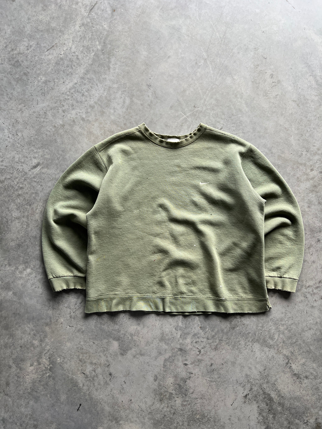 Vintage Sage Green Nike Swoosh Crewneck- L