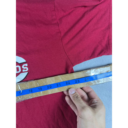 Vintage Cincinnati Reds Henley Shirt - XL Red