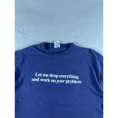 Vintage Y2K Funny Humor Slogan Shirt - XL