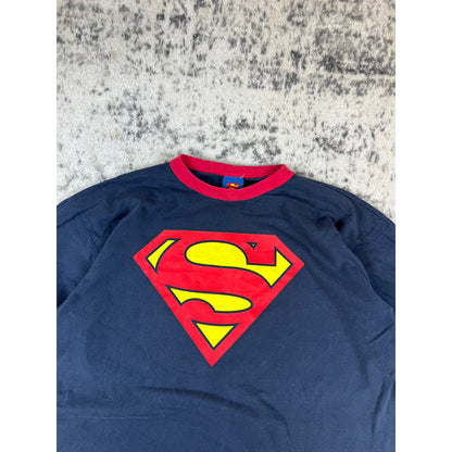Vintage Superman Ringer Shirt Mens - XL