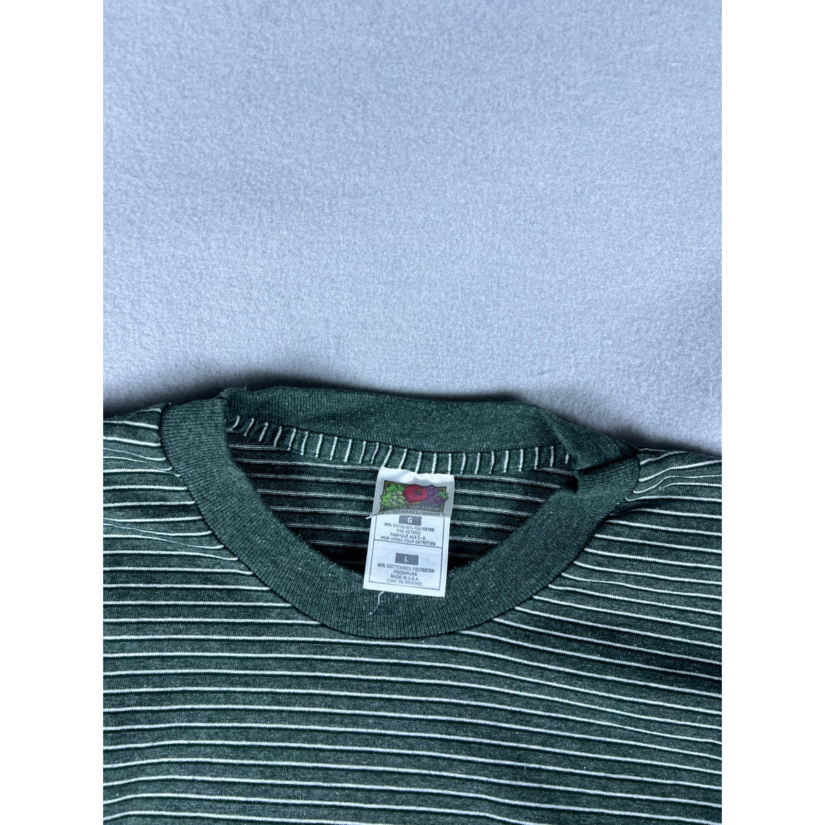 Vintage 90s Striped Single Stitch T-Shirt - L