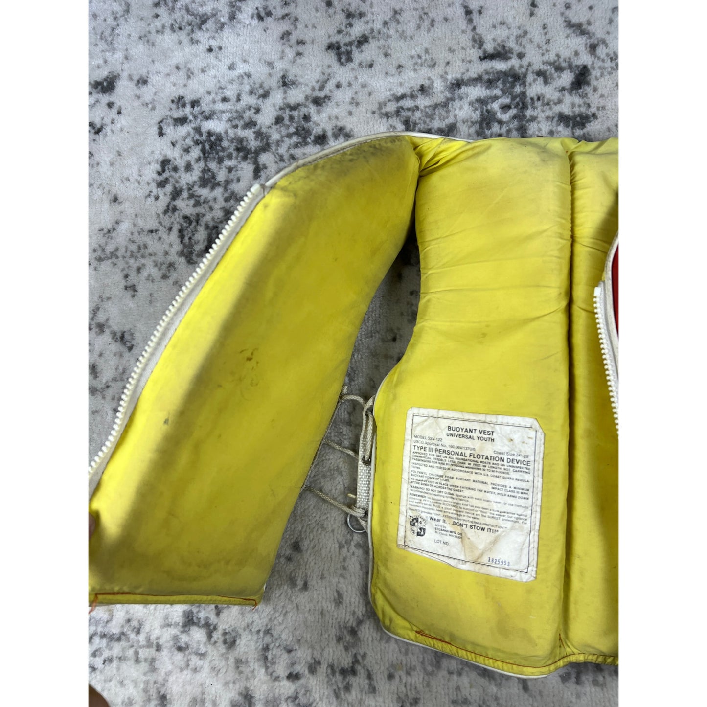 VTG Peanuts 1968 Snoopy Life Vest Jacket Children XS 13x14 Sailboat