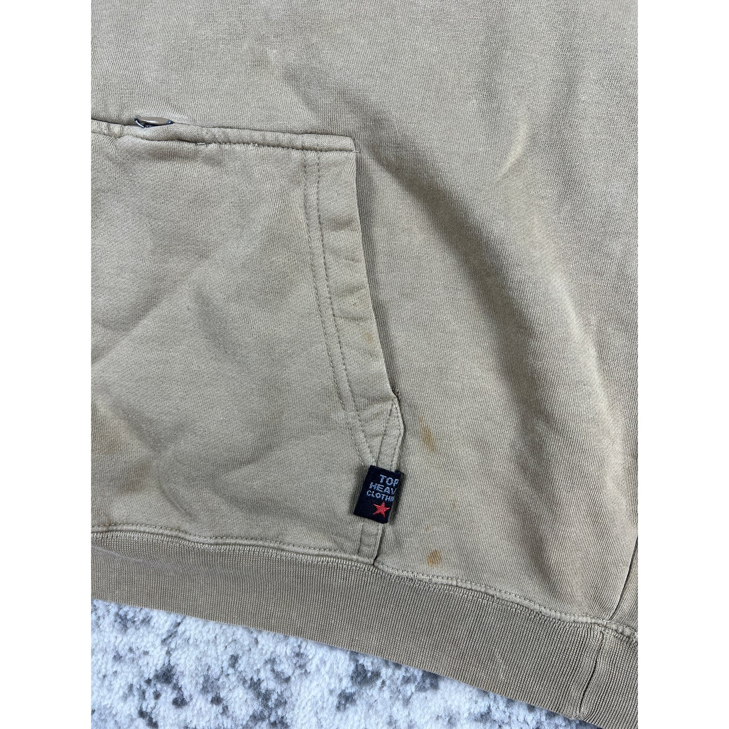 Vintage TOP Heavy Beige Dragon Hoodie Medium Embroidered Graphic