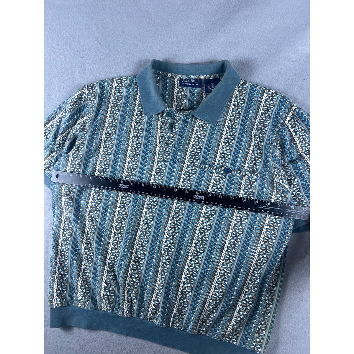 Vintage John Blair Geometric Polo Shirt - L