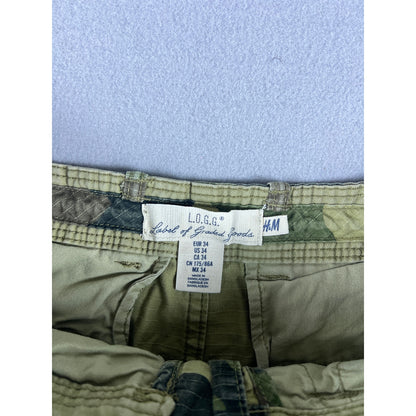 H&M LOGG Ripstop Camo Cargo Shorts - 34