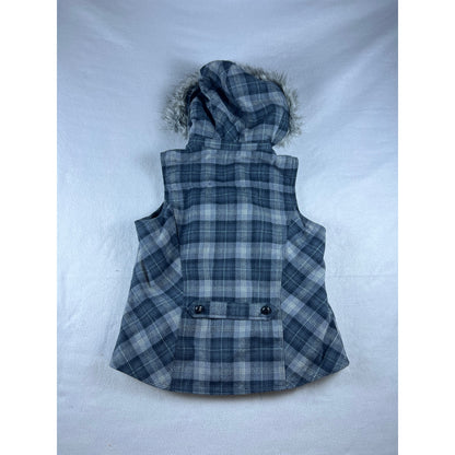 Sonoma Y2k Fur Hooded Stripped Vest - L