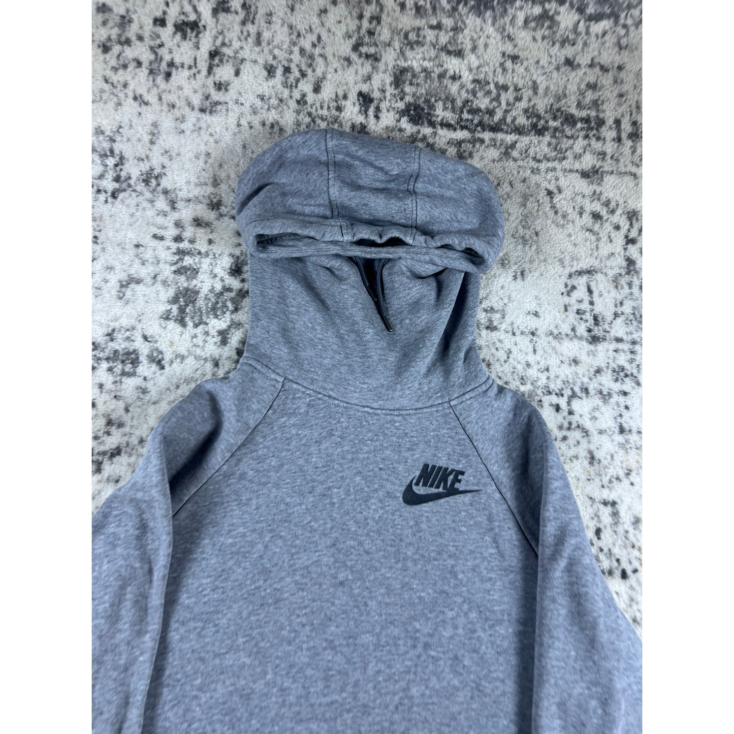 Grey Nike Spellout Hoodie - YL