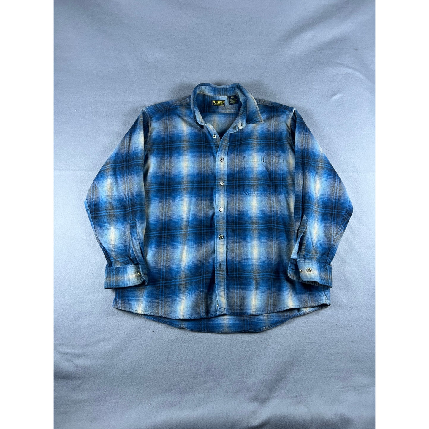 Vintage 90s OshKosh B'gosh Shadow Plaid Flannel - XXL