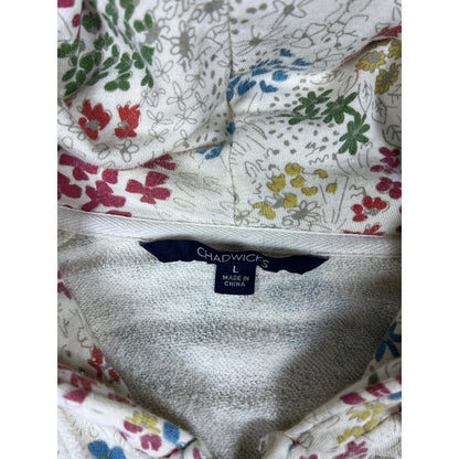 Y2K Chadwicks Floral Print Hoodie - XL