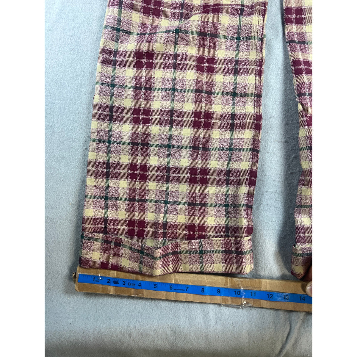 Vintage Womens High Waist Plaid Wide Leg Trousers - 23x31