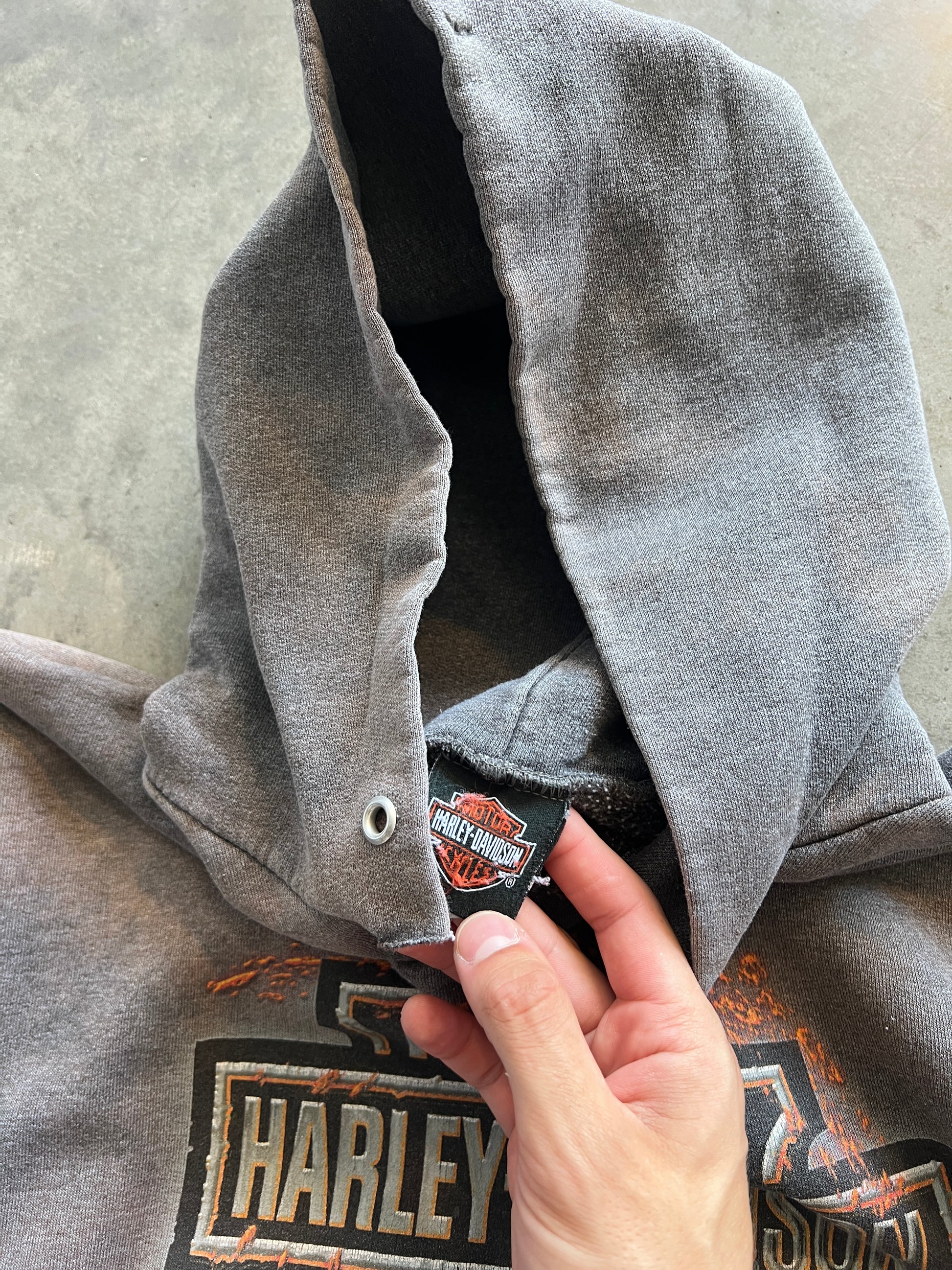 Vintage Sun-Faded Harley Davidson Hoodie - L