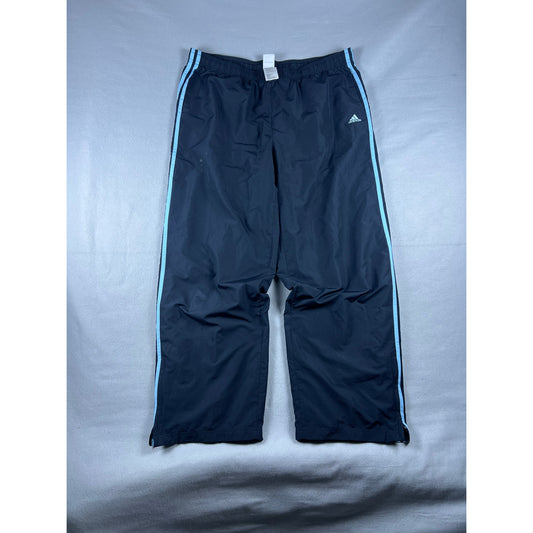 Y2K Black Adidas Track Pants 3 Stripe - XL