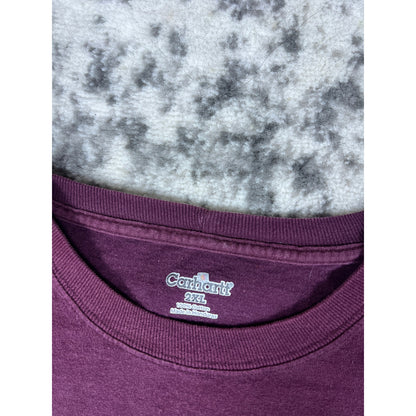 Vintage Maroon Carhartt Spellout T-Shirt - 2XL