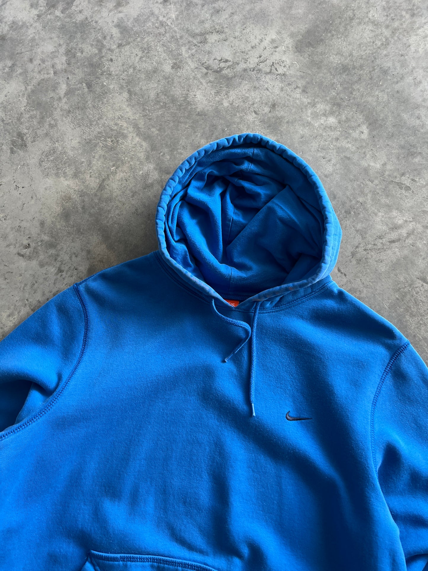 Vintage Royal Blue Nike Swoosh Hoodie - L