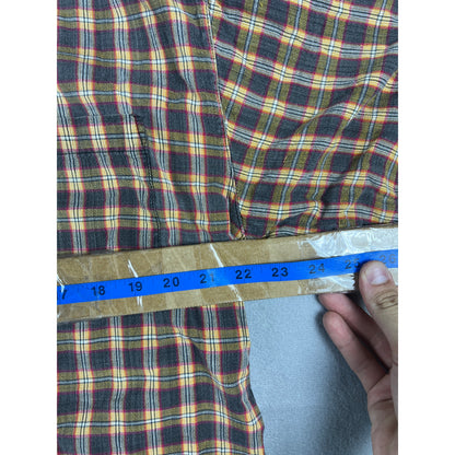 Outback Rider Plaid Orange Button Down Shirt - L