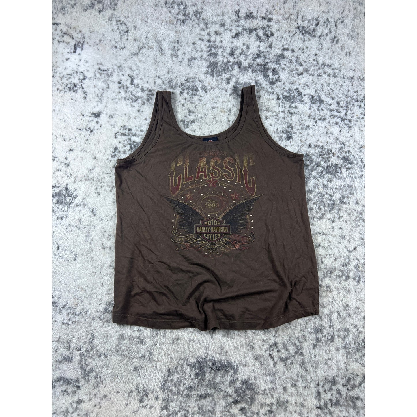 Vintage Brown Harley Davidson Tank Top - XL