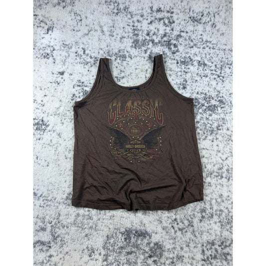 Vintage Brown Harley Davidson Tank Top - XL