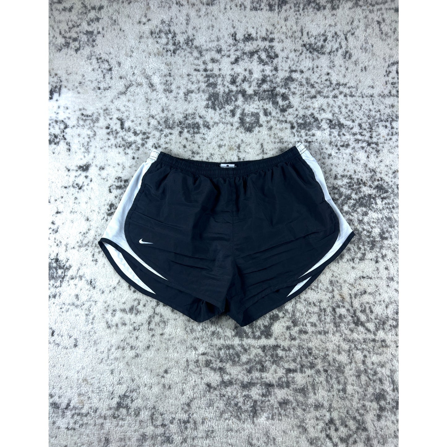 Nike Running Shorts Womens L Black White Mesh Trim Dri-Fit Athletic Performance
