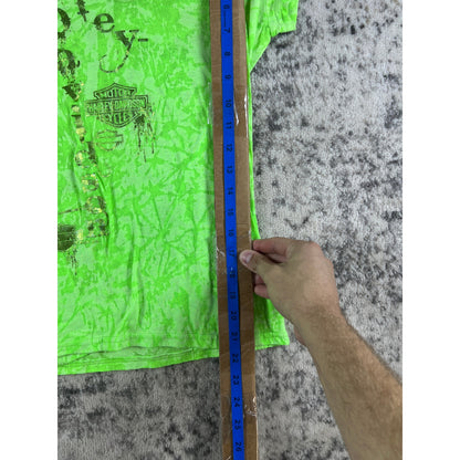 Y2k Green Harley Davidson Lace Top - S
