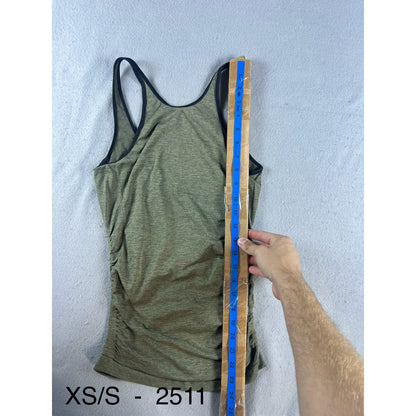 Lululemon In The Flow Tank Top Heathered Fatigue Green - XS/S