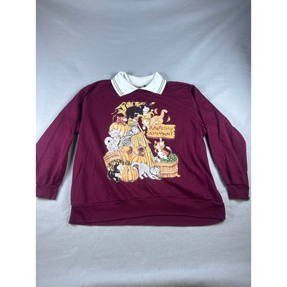 Vintage Purr-fectly Autumn Cats Sweatshirt - 2X