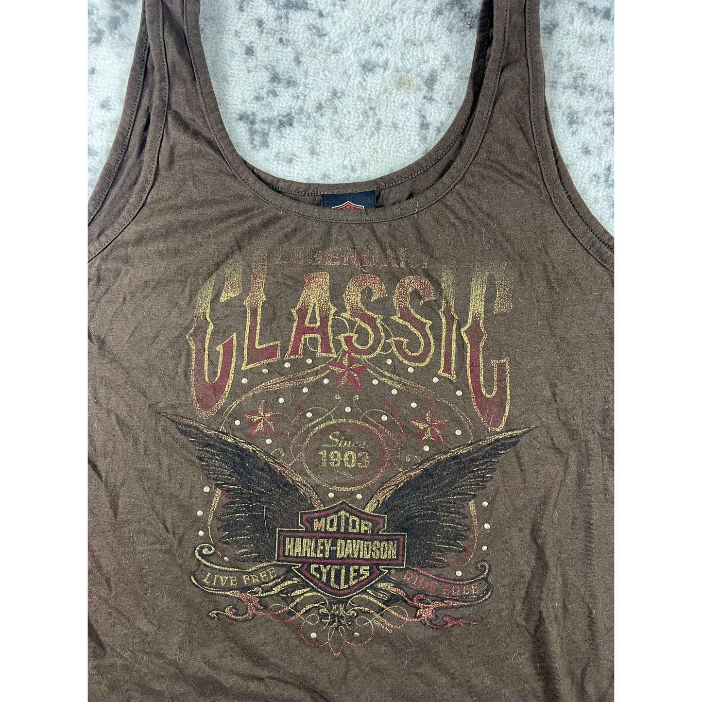 Vintage Brown Harley Davidson Tank Top - XL