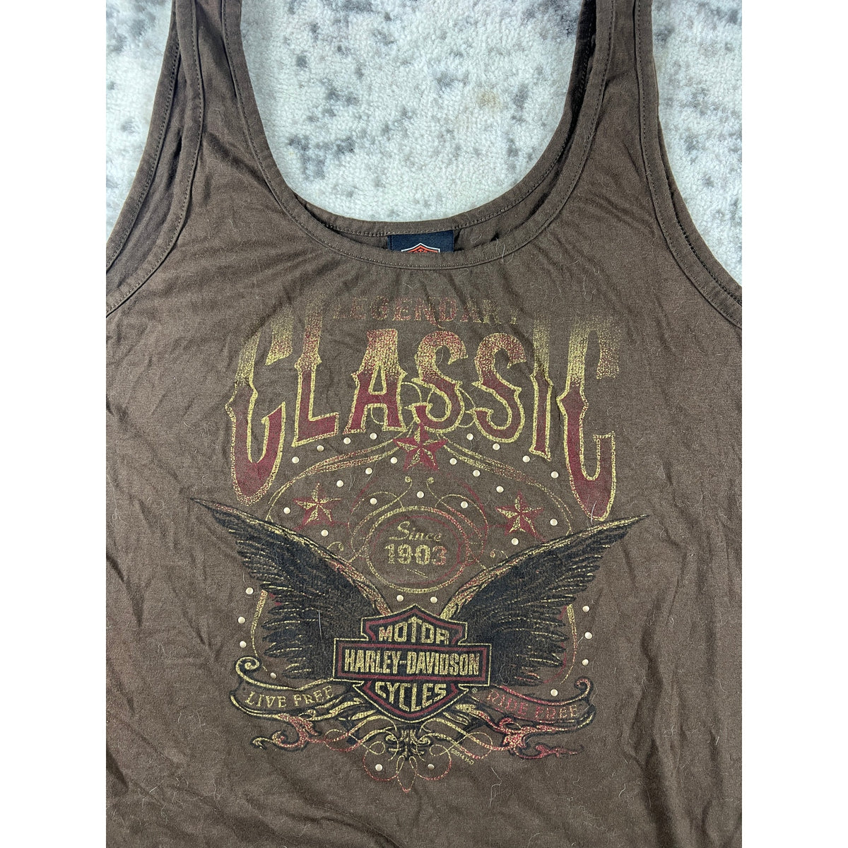 Vintage Brown Harley Davidson Tank Top - XL