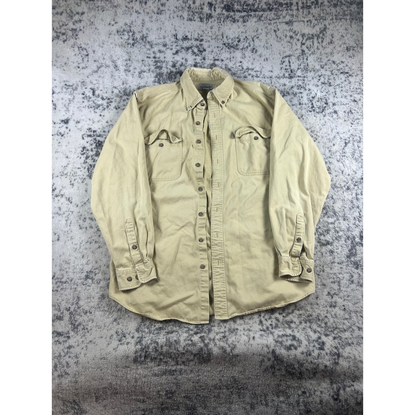 Vintage Yellow Carhartt Button Down Shirt - LT