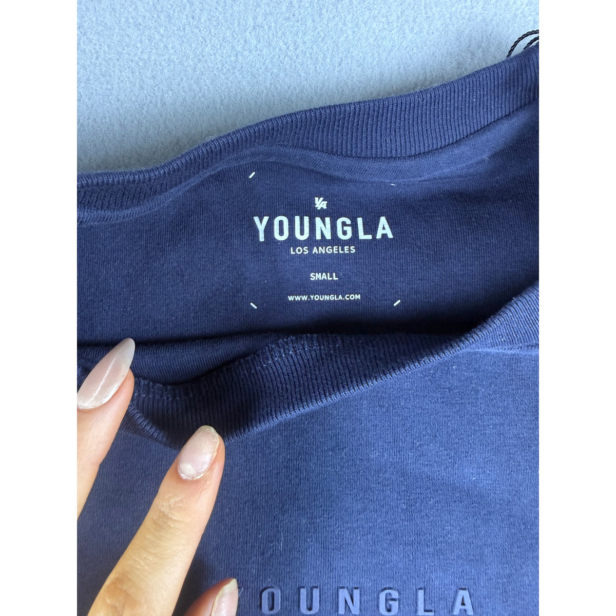 YoungLA Spellout Embossed Logo Tee - S