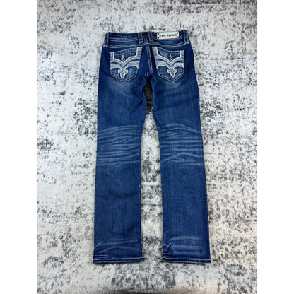 Womens Y2k Rock Revival Low Rise Jeans - 26