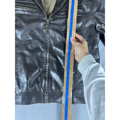 Sonoma Faux Leather Moto Jacket Womens - M
