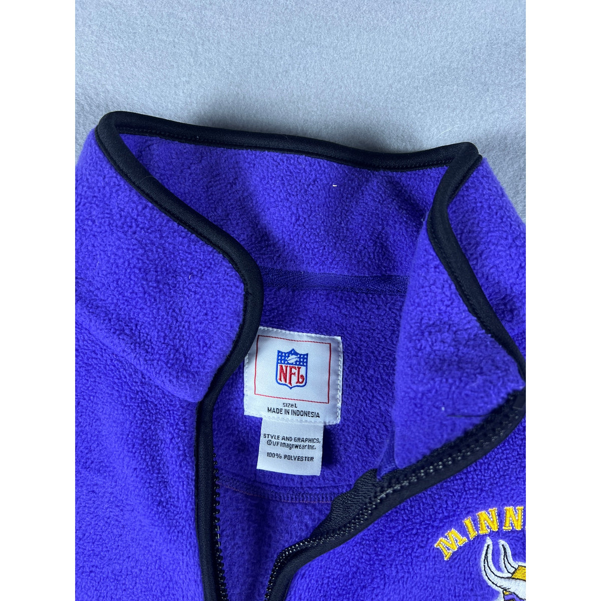 Vintage Minnesota Vikings Fleece Sweatshirt Jacket - L