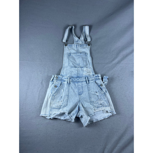 Hollister Distressed Boyfriend Short Overalls Womens - S