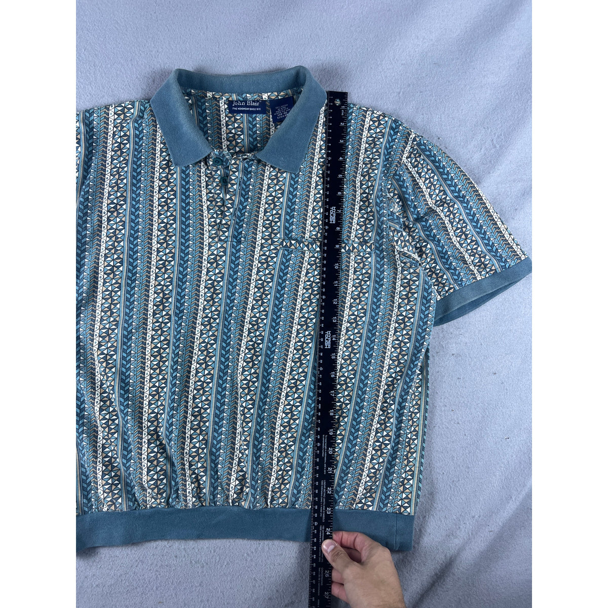 Vintage John Blair Geometric Polo Shirt - L