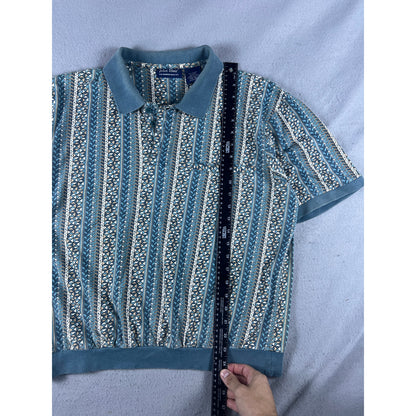 Vintage John Blair Geometric Polo Shirt - L