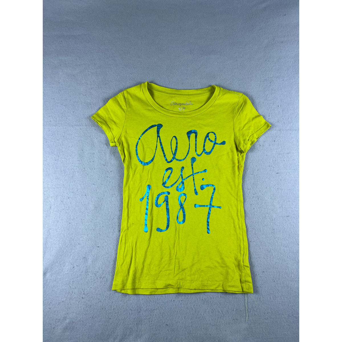Aeropostale Y2K Metallic Spellout Top - S